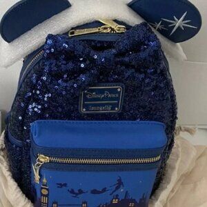 Loungefly Disney Parks MMA Peter Pan Sequin Mini Backpack  Bag NWT